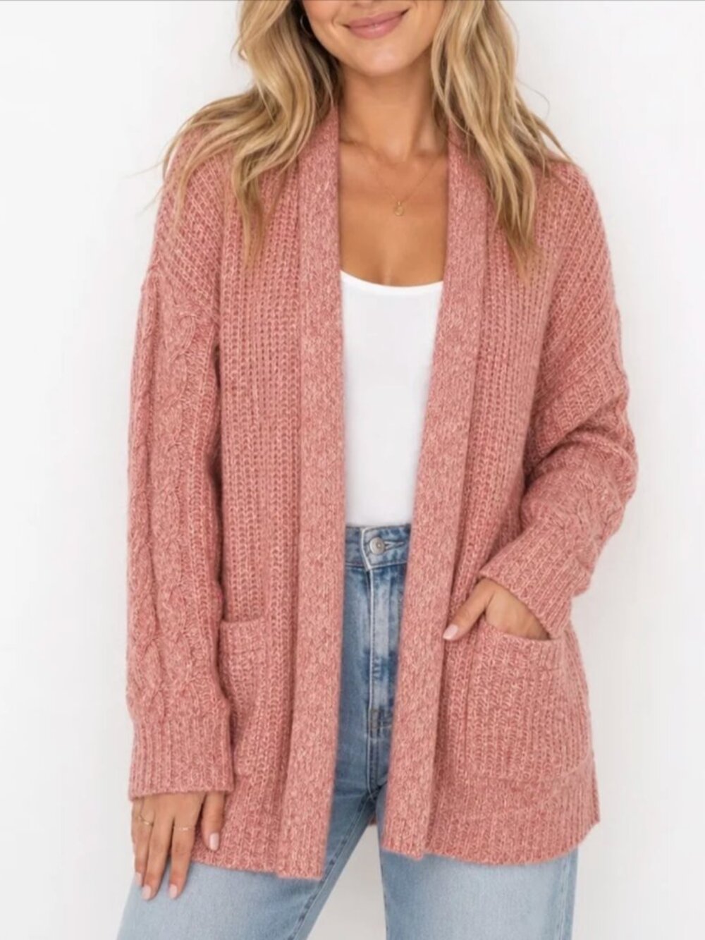 Abercrombie & Fitch Marled Orange Open Front Cardigan Sweater, XL, New with Tags